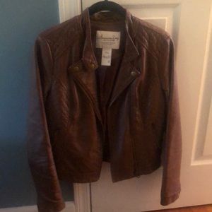 American rag brown leather jacket